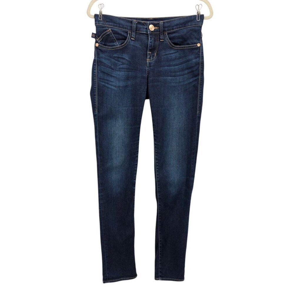Rock & Republic Womens 6 Jeans Skinny Dark Distressed Denim Stretch Studded